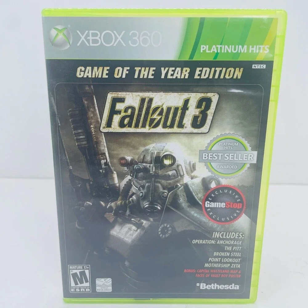Fallout 3 GOTY Platinum Hits (Microsoft Xbox 360, 2009) Complete W/ Manual